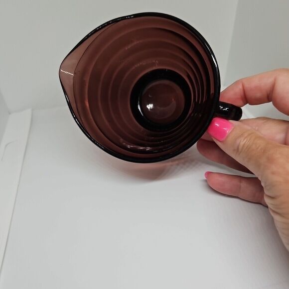 Hazel Atlas MODERNTONE AMETHYST *3" CREAMER & SUGAR* set no flaws,gorgeous color - Picture 6 of 10